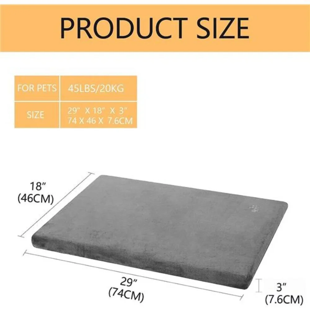 Stylish Dog Bed Mat Dog Crate Pad Mattress Reversible (Cool & Warm), Water Proof